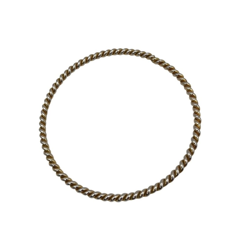 Twisted Gold Tone Rope Bangle Bracelet For Women - Timeless & Elegant Design